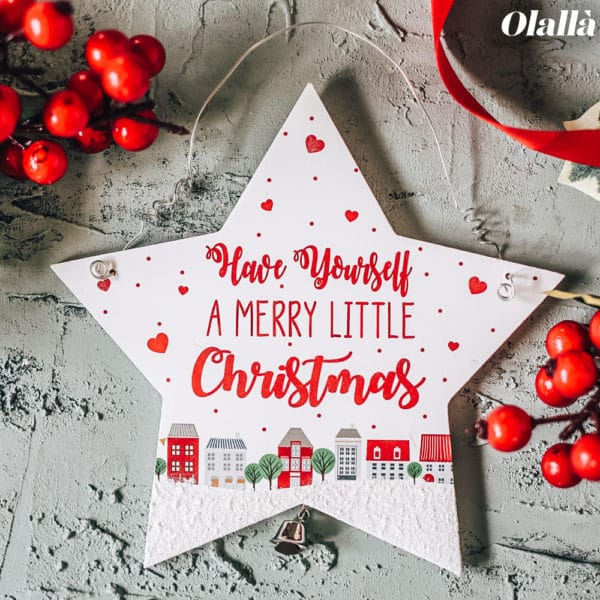 Targhetta da Appendere a Stella con Campanello Have Yourself a Very Merry Christmas - immagine 4