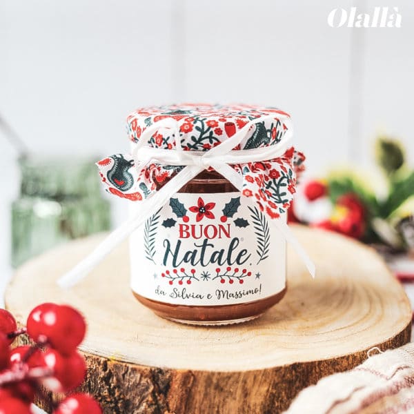 Vasetto di Confettura o Marmellata con Etichetta Personalizzata - Idea Regalo Natale