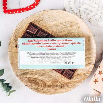 Barretta di Cioccolata Personalizzata con Cupido - Idea Regalo Festa dei Singles - immagine 2