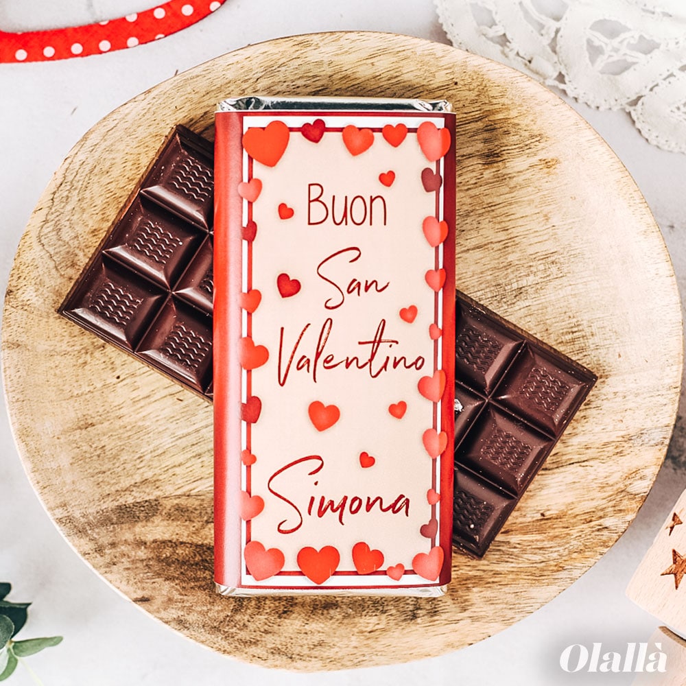 Barretta di Cioccolata Personalizzata con Nome e Dedica - Regalo San  Valentino