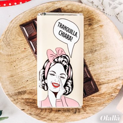 Barretta di Cioccolata Personalizzata con Fumetto - Regalo Amica