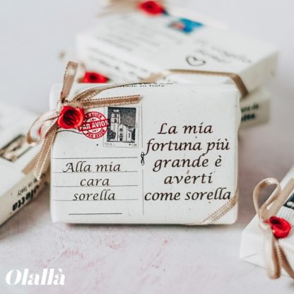 Saponetta Magnetica con Cartolina Vintage A Mia Sorella