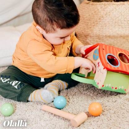 Gioco in Legno Didattico Casetta da Martellare - Regalo Bambini Piccoli - immagine 3