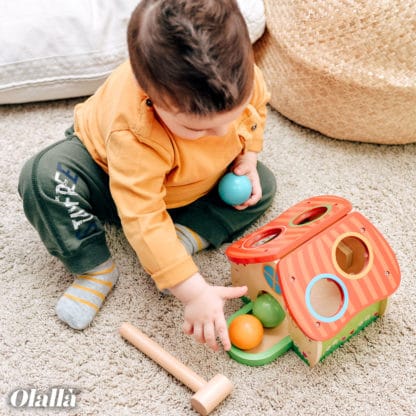 Gioco in Legno Didattico Casetta da Martellare - Regalo Bambini Piccoli - immagine 4