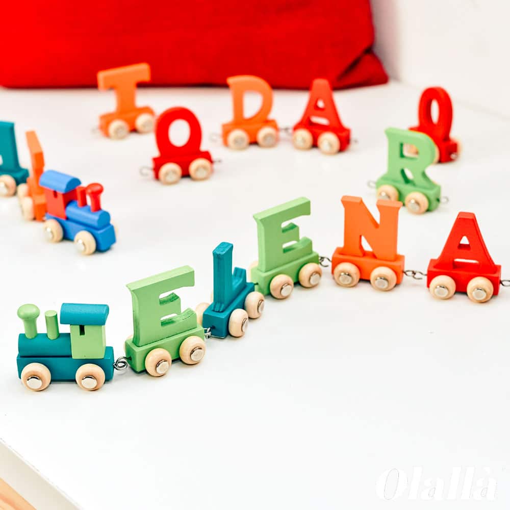 Label Trenino Personalizzato Train Lettere Legno Trenino Lettere
