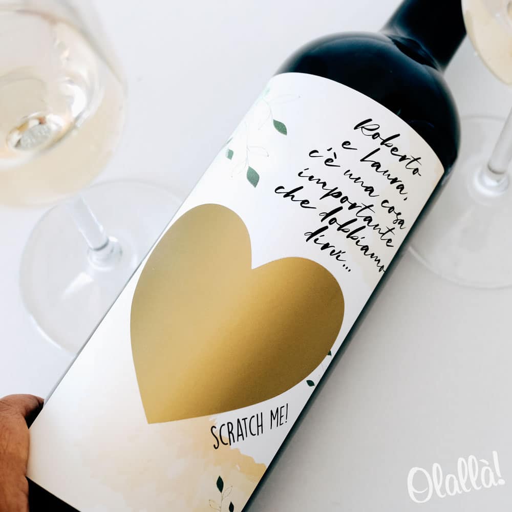 Bottiglia Gratta e Vinci Save the Date Personalizzata con Frase Segreta -  Idea per Annunciare il Matrimonio