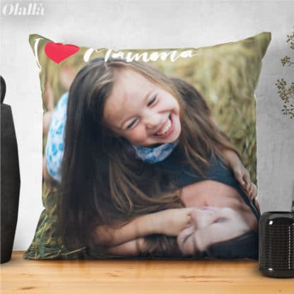 Cuscino Personalizzato con Foto e Dedica I Love Mamma