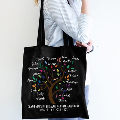BORSA SHOPPING RICHIUDIBILE PERSONALIZZATA NOMI - CARTAMEA