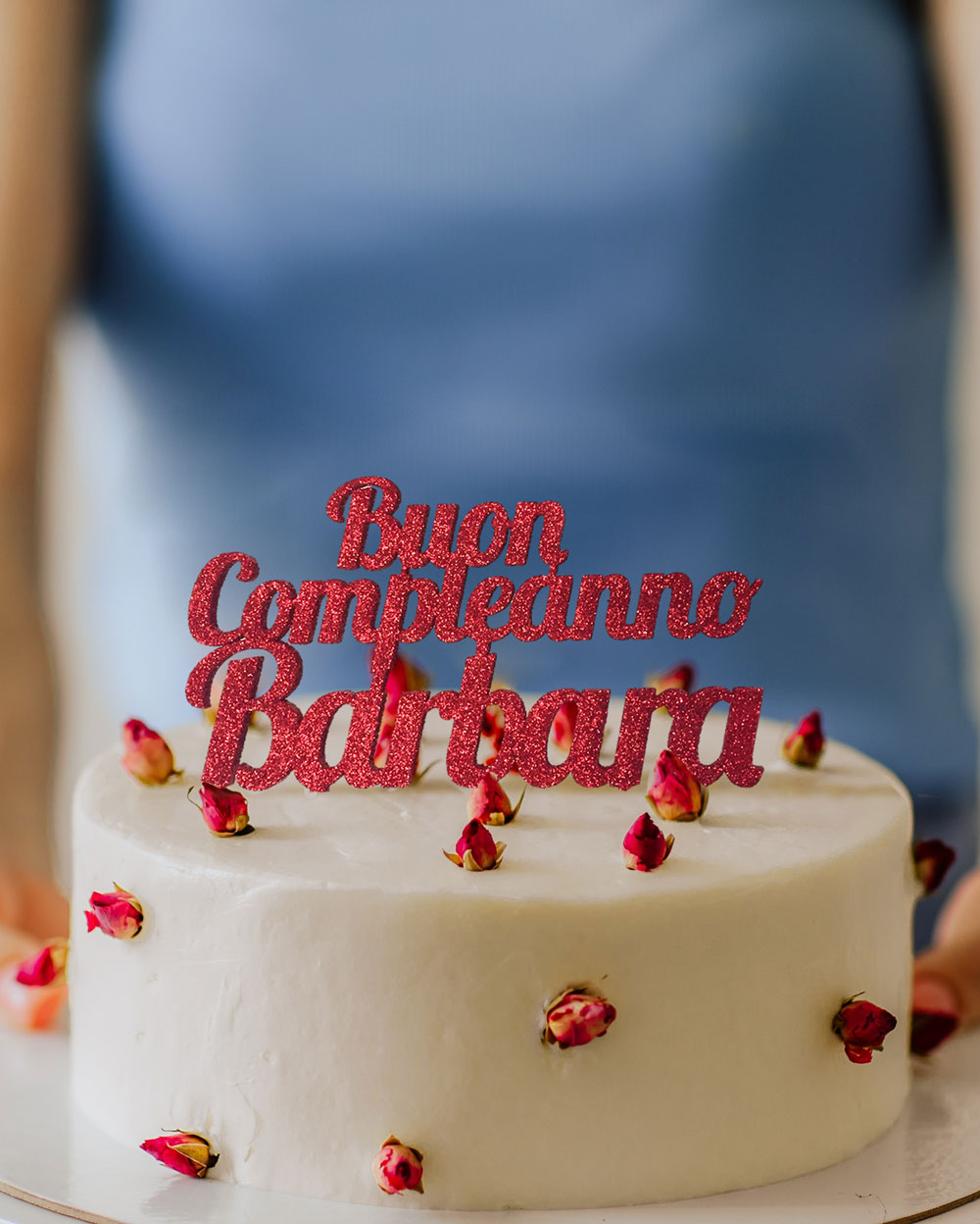 Cake Topper Personalizzato Buon Compleanno Stile Corsivo