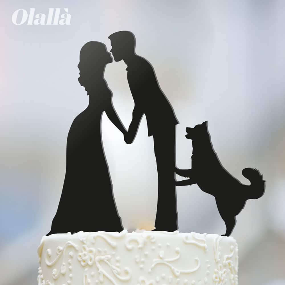 6 decorazioni per torte a forma di cane bianco e nero, commestibili, uniche  e realizzate con amore nel Regno Unito. : : Alimentari e cura  della casa