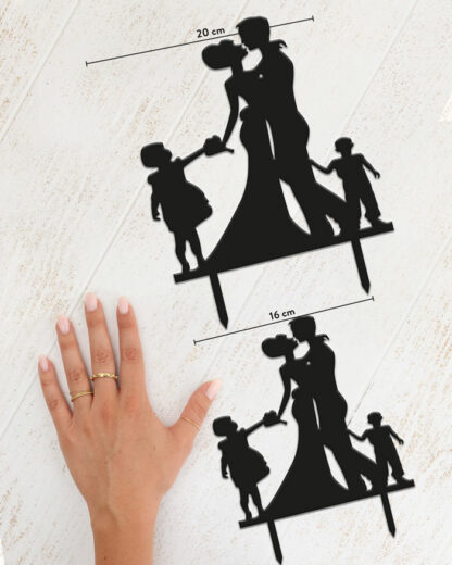 caketopper-dimensione-silhouette-coppia-figli