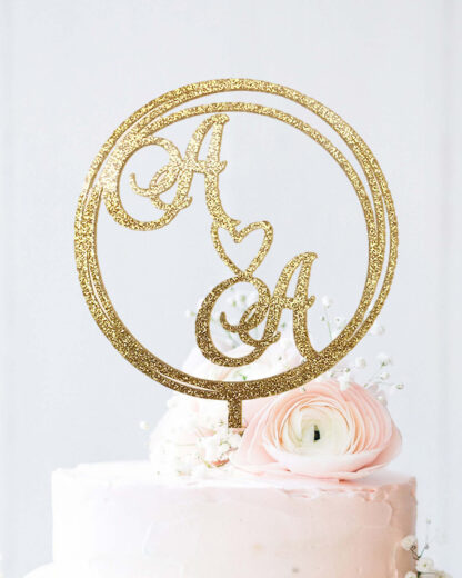 cake-topper-personalizzato-cerchio-iniziali-oro-glitter
