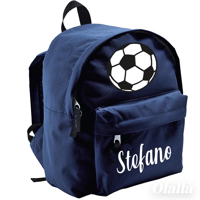 Zainetto per Scuola e Asilo Personalizzato con Nome e Pallone da Calcio -  Idea Zaino Scuola per Bambino, Back to School