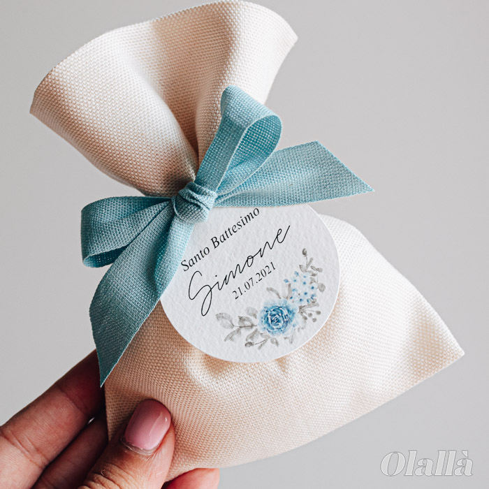 Bomboniere promess matrimonio - sacchetti portaconfetti con etichette  prometto
