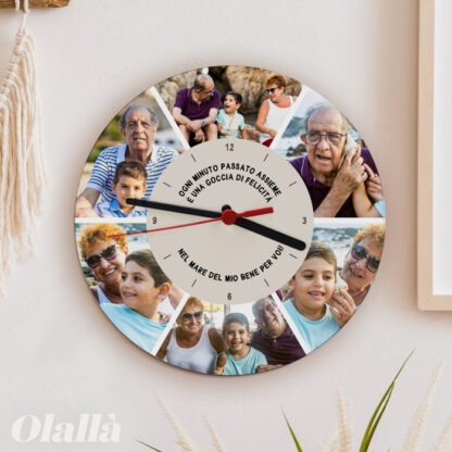 Orologio Personalizzato Con Foto e Dedica Idea Regalo Nonni