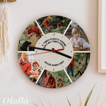 Orologio Personalizzato Con Foto e Dedica Idea Regalo Nonni - immagine 2