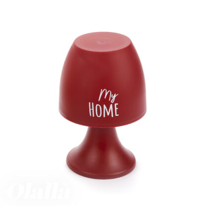 Lampada da Comodino Rossa a Led con Frase "My Home" - Regalo di Natale Originale per la Casa - immagine 2