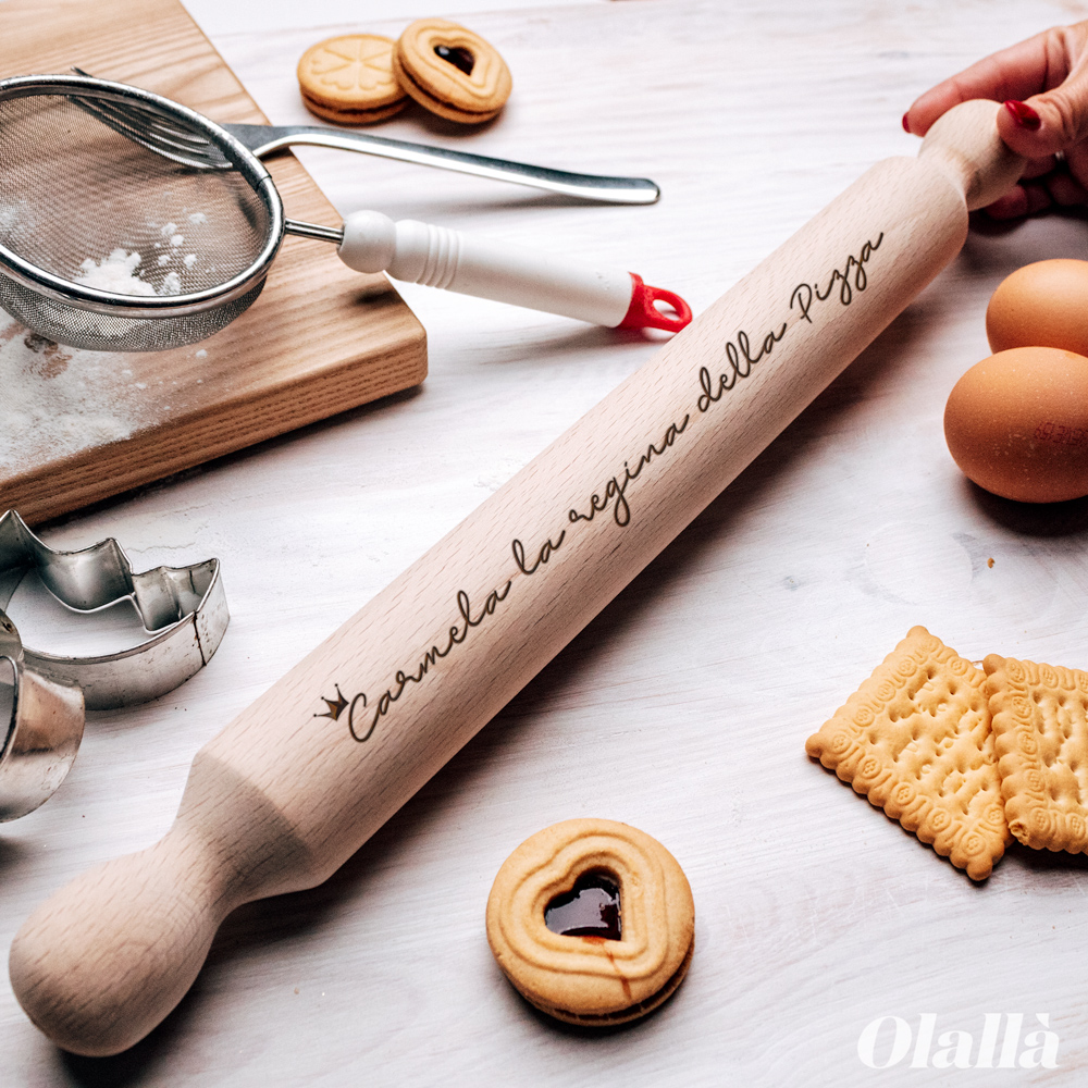 Mattarello In Legno Personalizzato Con Nome O Messaggio - Regalo Perfetto Per Panettieri