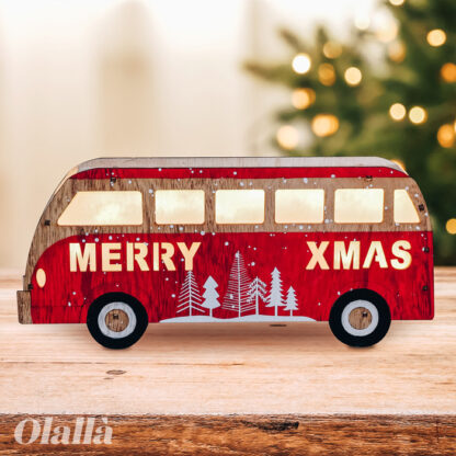 Decorazione Luminosa Camioncino Westfalia Autobus Natalizio