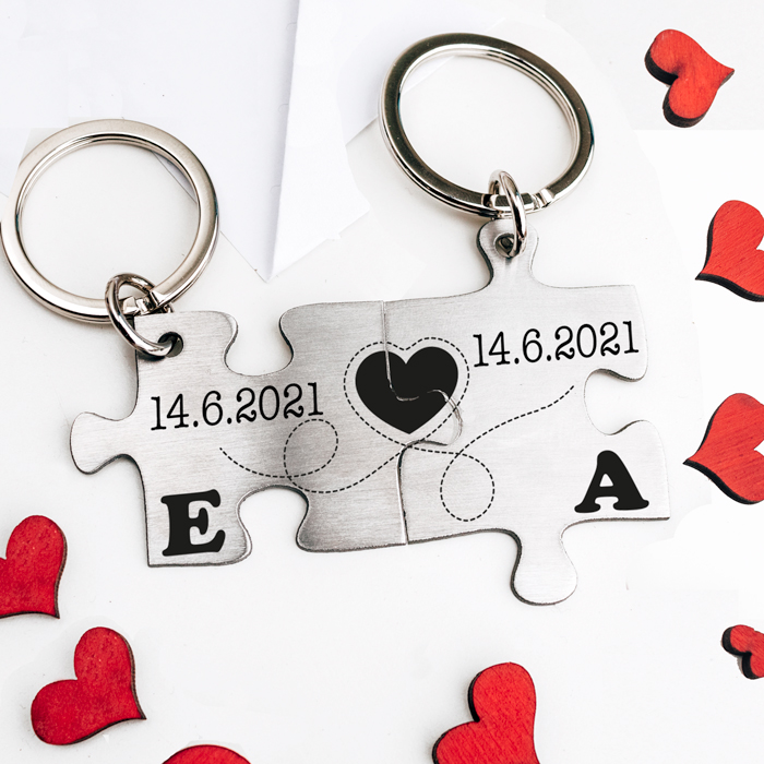 Portachiavi specchio inciso a forma di Cuore - Made In Gift Portachiavi specchio inciso a forma di Cuore - Made In Gift