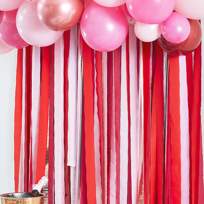 Arco di Palloncini Colorati Rossi Rosa e Cromati - Decorazione San Valentino