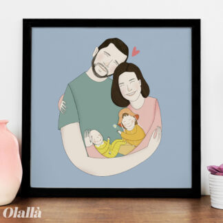 illustrazione-personalizzata-san-valentino-famiglia