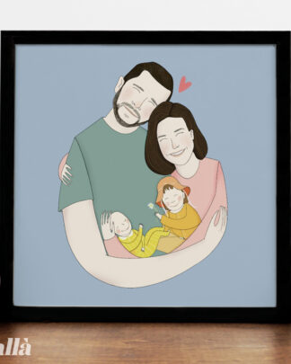 illustrazione-personalizzata-san-valentino-famiglia
