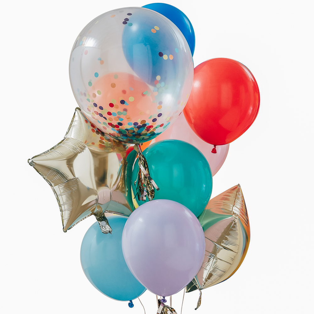 Set di Palloncini per Compleanno Colorati, Forme Assortite - Decorazione  Compleanno