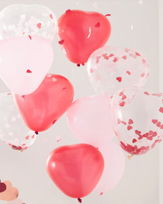 palloncini-cuore-coriandoli-decorazione-san-valentino-rosso-rosa
