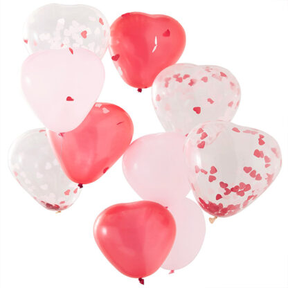 palloncini-cuore-coriandoli-decorazione-san-valentino-rosso-rosa