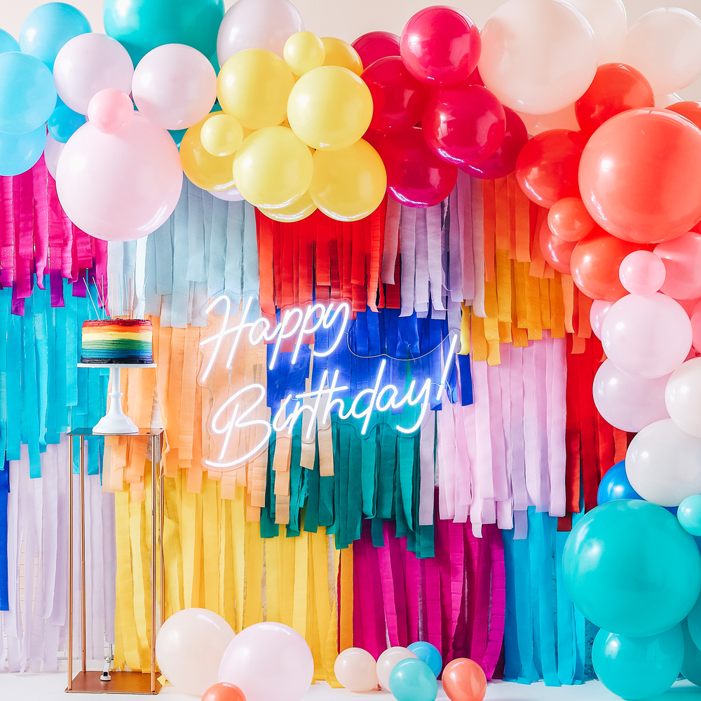 Palloncini e Fondale Arcobaleno per Feste - Decorazione Compleanno