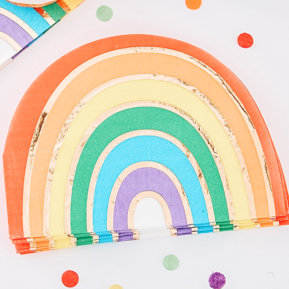 Set di 16 Tovaglioli Salviette di Carta a Forma di Arcobaleno - Idea  Decorazione Tavola Feste Compleanno