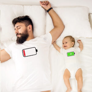 t-shirt-papà-figlio-batteria-scarica-carica