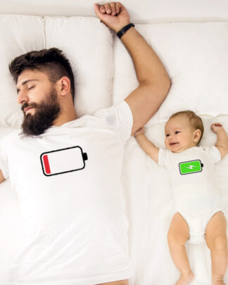 t-shirt-papà-figlio-batteria-scarica-carica