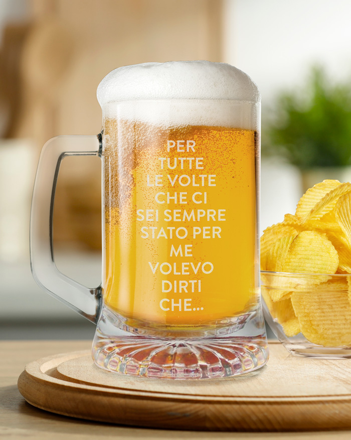 Boccale da Birra Personalizzato con la tua Frase - Idea Regalo Festa del  Papà