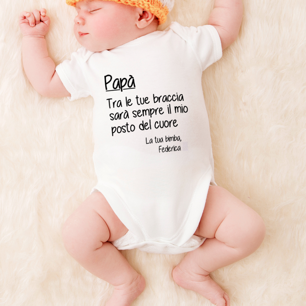 Body Personalizzato per Neonato/a con Dedica - Idea Regalo Festa del Papà