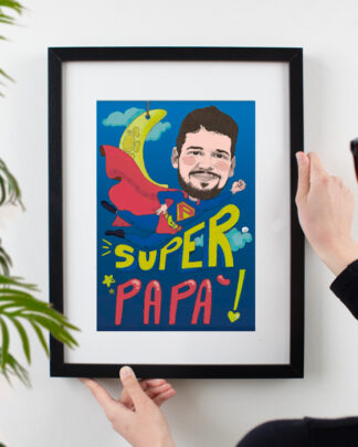 caricatura-colori-super-papa-personalizzata-foto