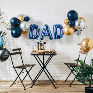 decorazione-palloncini-blu-oro-coriandoli-festa-papà