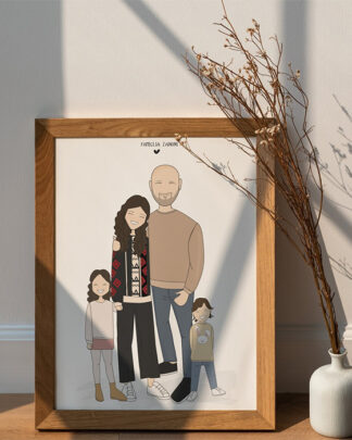 ritratto-personalizzato-famiglia-regalo-papa