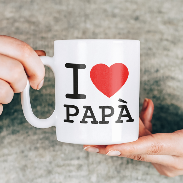 Tazza Personalizzata I Love Papà - Idea Regalo Festa del Papà