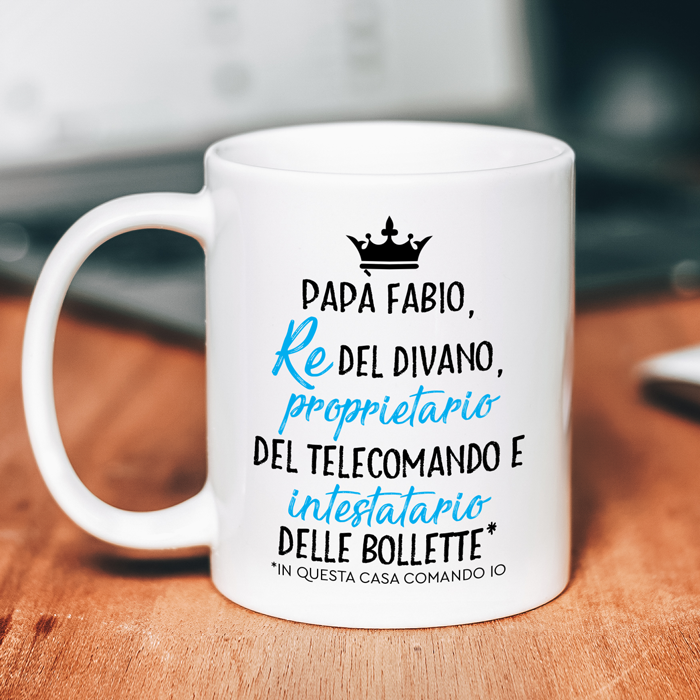 Tazza Personalizzata il Re del Divano - Idea Regalo Festa del Papà