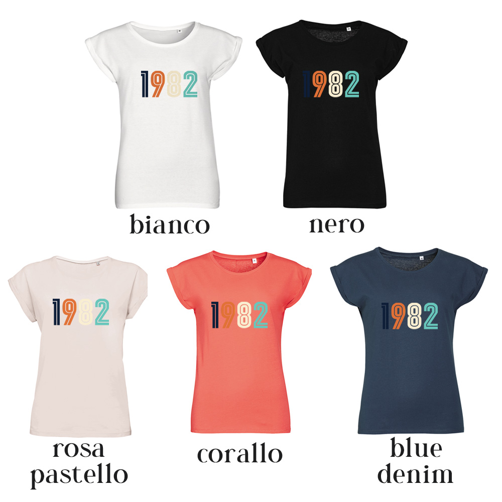 T Shirt Donna Personalizzata con Anno di Nascita Idea Regalo Compleanno -  Olalla