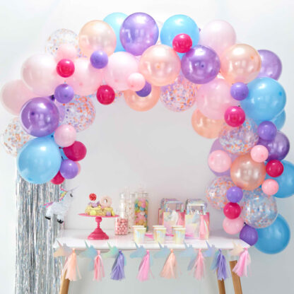 arco-palloncini-azzurri-rosa-viola (3)