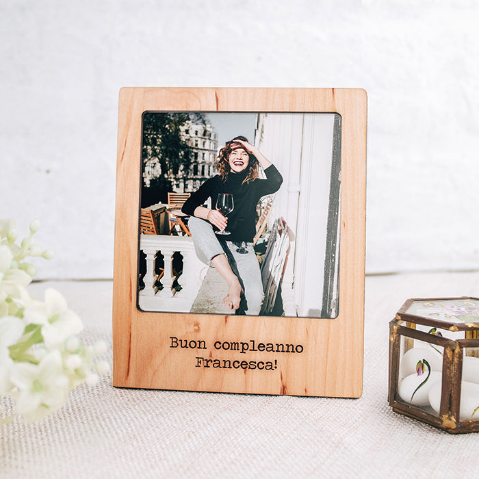 Mini Cornice da Tavolo Polaroid con Foto e Dedica - Idea Regalo Compleanno  Amica