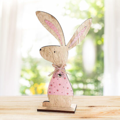 Coniglietto Pasquale con Fiocco e Campanella - Decorazione per la Casa Regalo Pasqua - immagine 3