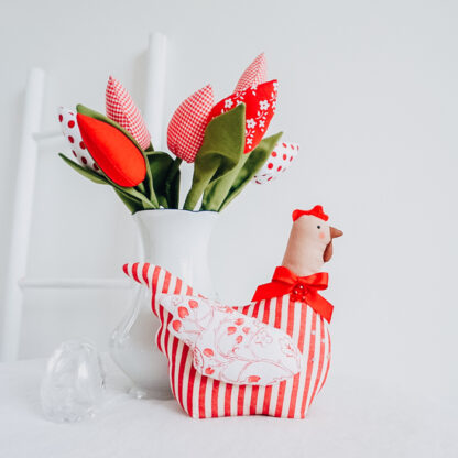 gallina-stoffa-rossa-decorazione-pasqua