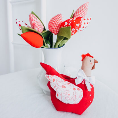 gallina-stoffa-rossa-decorazione-pasqua