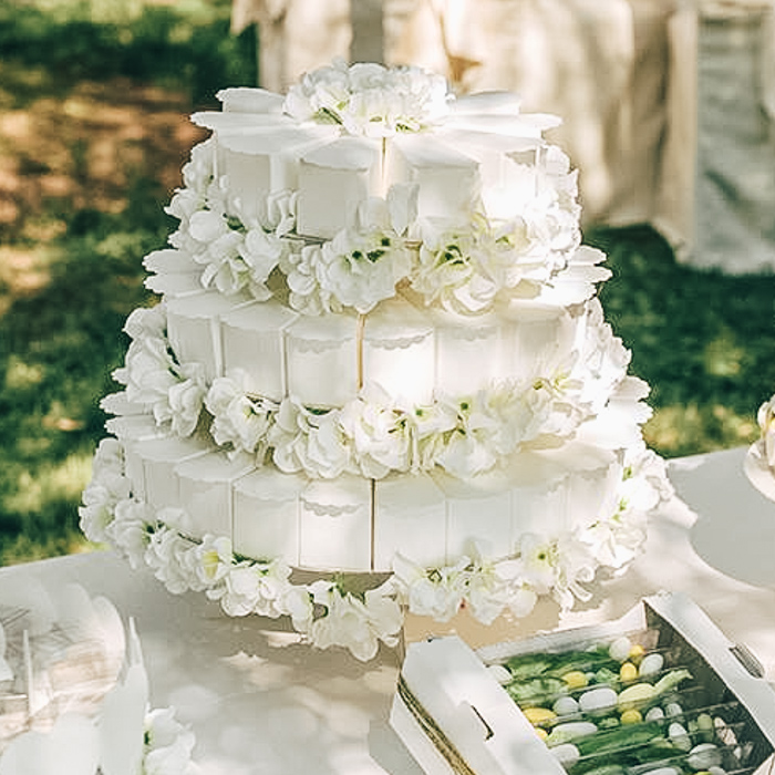 Set di 10 Scatoline Portaconfetti Fetta di Torta - Bomboniera Matrimonio  Battesimo Comunione Cresima