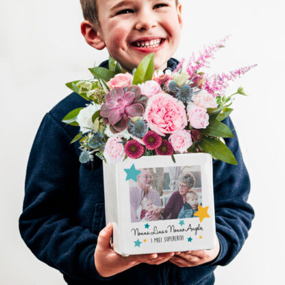 Vaso di Ceramica con Stelle Personalizzabile con Dedica e Foto - Idea Regalo Festa dei Nonni