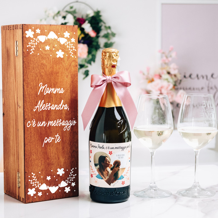 Bottiglia di Prosecco personalizzata per lei - Idea regalo esclusiva e  originale per la festa della mamma, festa della donna, nuova nascita,  compleanno e Natale per donna (0,75L, Dedica) : : Casa